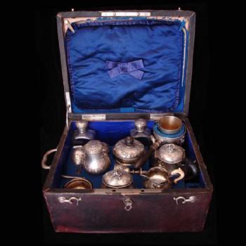 Teeservice - Leder, Porzellan - 1890 Teeservice - Leder, Porzellan - 1890